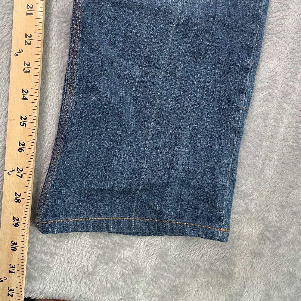 7 For All Mankind Flynt Bootcut Jean Womens 29 Blue A Pocket Lowrise Y2K Mcbling - Picture 8 of 11